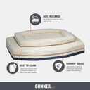 GUNNER Homestead Dog Bed – Orthopedic Memory Foam Pet Bed with Washable Cover, Durable Non-Slip Base, Bolstered Sides for Dogs, Comfortable Indoor Lounger, White, Small