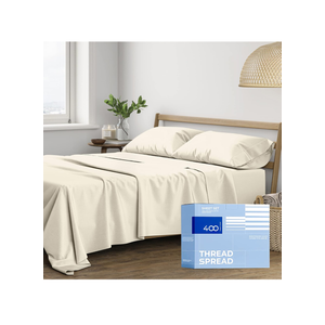 Head or Foot 100% Cotton Bed Sheets Cal King Sheet Set - 400 Thread Count Sheets Cal King Size 4 PC Set (Yellow), Soft, Cooling, Hotel-Quality 16" Deep Pocket Sateen Cotton Bedsheet for Hot Sleepers