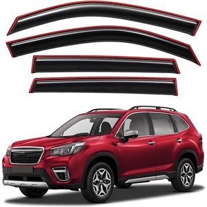 Lightronic Extra Durable Clip-on in-Channel Auto Vent Window Visor, Fits 2019-2024 Subaru Forester, UV Protection Rain Guard, Original Wind Deflector, No-Drill Easy Install, Dark Smoke, 4-Pcs