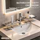 Faucet Shelf, No Drill, Rustproof Stainless Steel (Gun Gray, 60 cm)