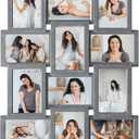 J.M.Deco Collage Picture Frames for Wall Decor, 18-Opening Reunion Family Friends Picture Frame Set, 4x6 Photo Frames Collage for Living Room Bedroom, Christmas gift, Ashes