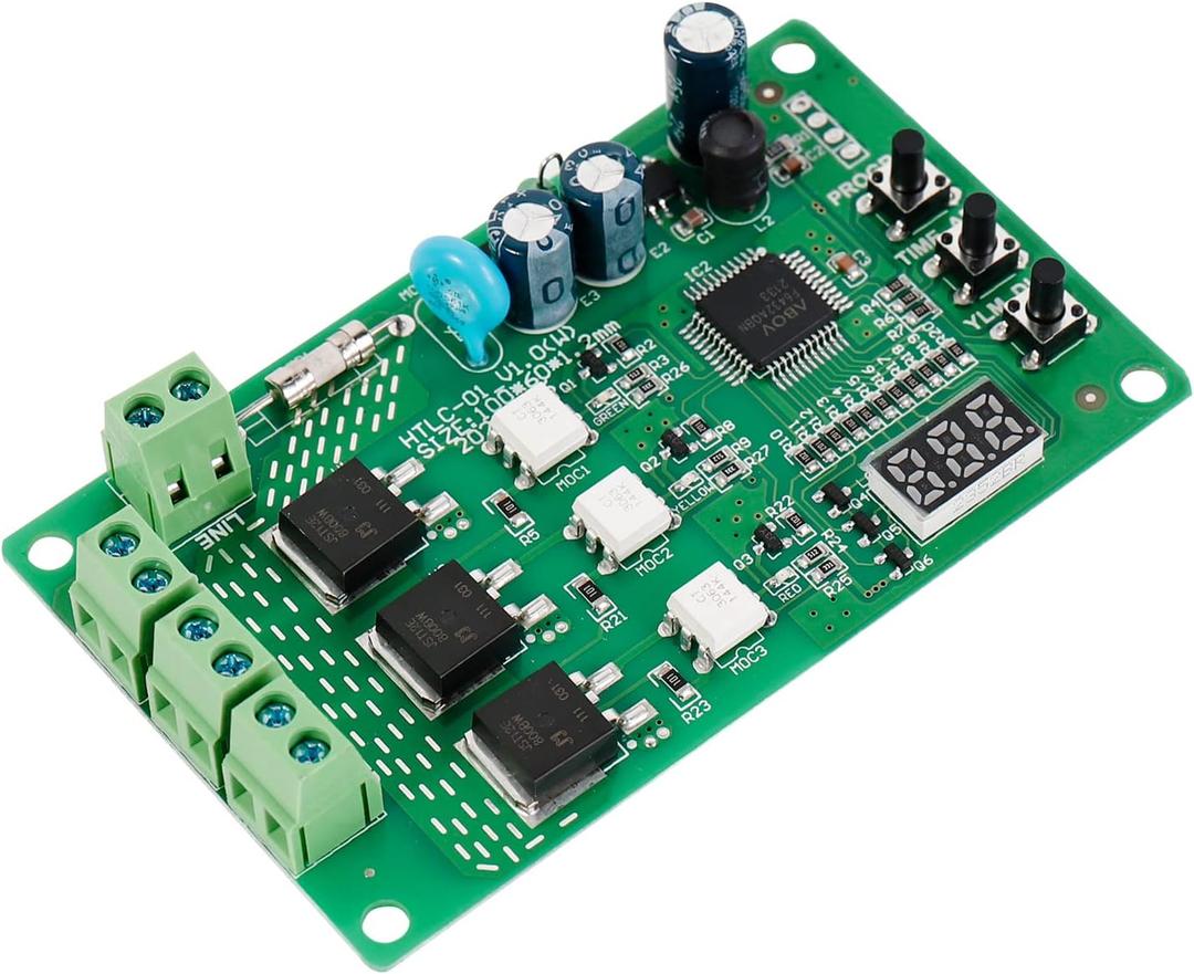 briidea 3 Channel Traffic Light Controller Sequencer 85VAC-265VAC with Digital Tube Display, Compatible with All Traffic Light Bulbs