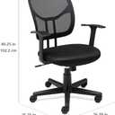 Amazon Basics Breathable Mesh Mid-Back Office Desk Chair with Armrests, Lumbar Support, 360-Degree Swivel, Adjustable-Height, Black