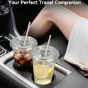 EUHOMY 100 Pack 16oz Clear Plastic Cups with Lids and Straws, Bulk Disposable Coffee Cups, BPA-Free Food Safe Takeaway Cups for Iced Coffee, Smoothies & Cold Drinks