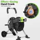 Upgrade Garden Hose Reel Cart, Holds 150 Feet of 5/8-Inch Hose, Hose Reel Cart With Effort-saving Hand Crank,Freestanding Water Hose Reels for Outside Garden Lawn Yard Outdoor
