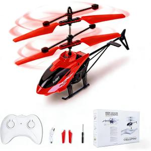 Remote Control Helicopter, Gesture Sensing Indoor Flying Helicopter Toys,RC Airplane for Teenages with 10Mins Flight, RC Helicopters for Kids with Light,Birthday Gifts for Boys and Girls (Red)