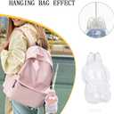 2 x Protective Case Compatible with LABUBU Have a Seat - Crystal-Clear Hard Display Box with Keychain & Dustproof Cover, Secure Backpack Hooks for Shelf/Outdoor Showcase (Doll Not Included) Sitting Big