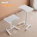 Monomi Mobile Folding Desk 25.6 Inch, Small Sit-Stand Height Adjustable Rolling Laptop Desk, Space-Saving Portable Desk with Wheels for Home Office Craft & Study, White