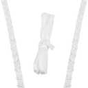 GORGECRAFT Wedding Gown Corset Kit Zipper Replacement Dress Zipper Extender Gown Corset Kit Zippers Replacement Adjustable Fit Satin Corset Kit Loops for Bridal Corset Prom Dress Strap (White)