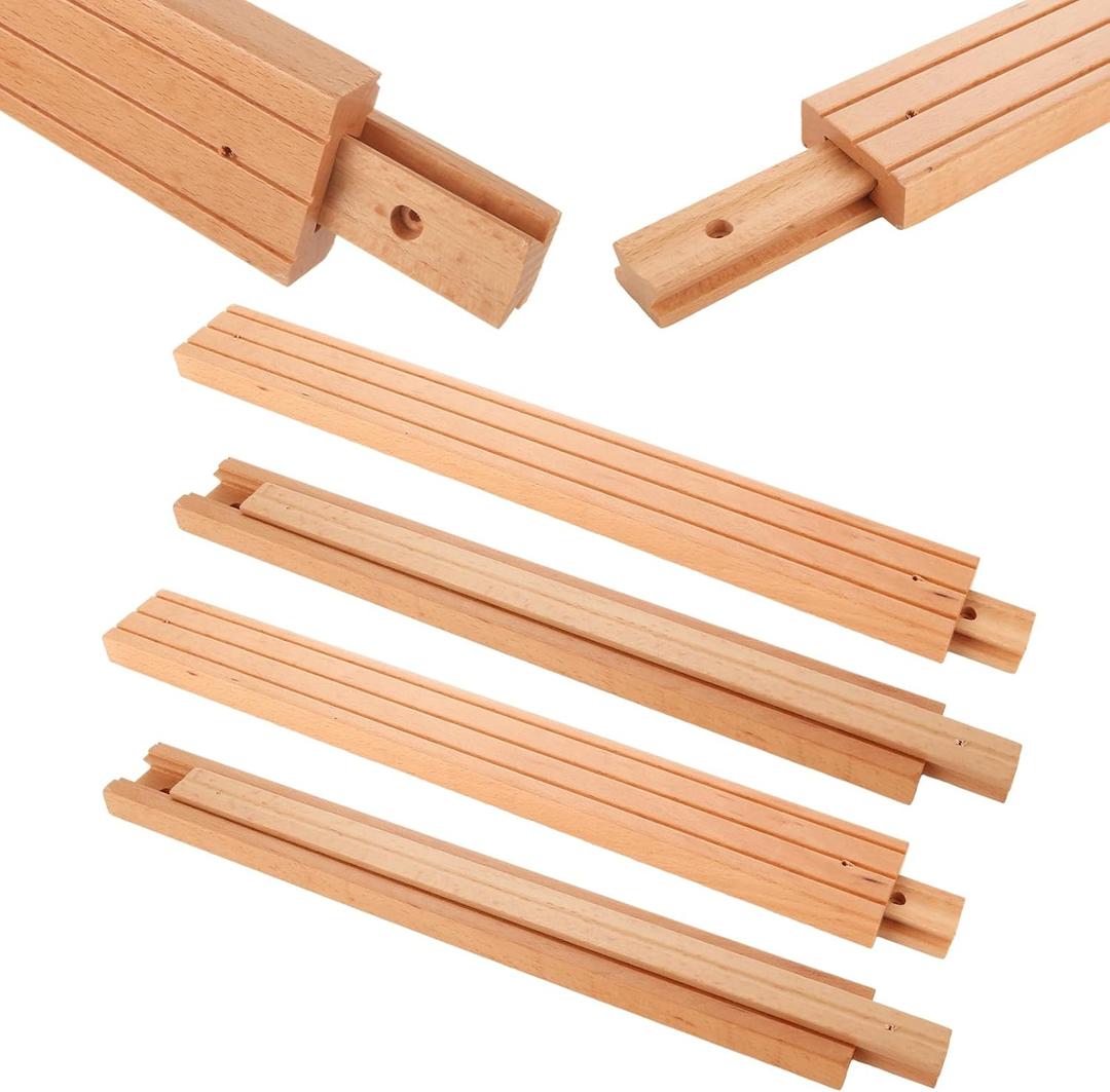 6 PCS Wood Drawer Slides, 16 Inch Wooden Drawer Slides, Wood Center Mount Drawer Slides Replacement Part