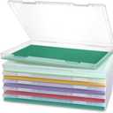 Photo Storage Box, 6 Pack Board Game Storage Containers with Snap-Tight Latch, Plastic Photo Organizers and Storage for Scrapbooks, Card, Papers, Craft (8x10)