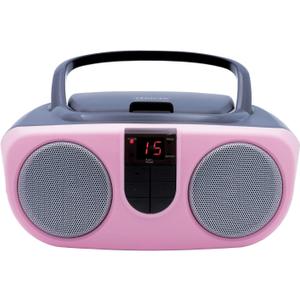Proscan PRCD243M-PINK 2.4-Watt-RMS Portable CD Boom Box with AM/FM Radio (Pink)
