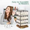 EsLuker.ly Rotating Earring Display Holder Stand for Vendors Events Selling, Large Capacity 64 Hooks Jewelry Rack with Wooden Base for Earring Card Sales, Enhances Retail Display Visibility