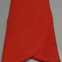 Floroom 15 Inch Round Braided Placemats Set of 6, Washable Heat Resistant Cotton Polyester Circle Place Mats for Kitchen Dining Table - Red