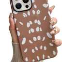 Yeddabox Compatible with iPhone 15 Pro Max Case with Deer Print, Cute Fawn Cover Shockproof Protective Soft TPU and Hard PC Case for iPhone 15 Pro Max for Women Girls - Brown