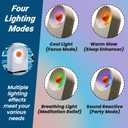 Decorative Night Light with Bluetooth Speaker | Cute Desktop Decor, Portable & Rechargeable, 4 Color Modes + White Noise | Ideal Gift for Home, Office, Travel | White