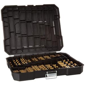 230 Pieces Titanium Twist Drill Bit Set, 135° Tip High Speed Steel, Size from 3/64" up to 1/2", Ideal Drilling in Wood/Cast Iron/Aluminum Alloy/Plastic/Fiberglass, with Hard Storage
