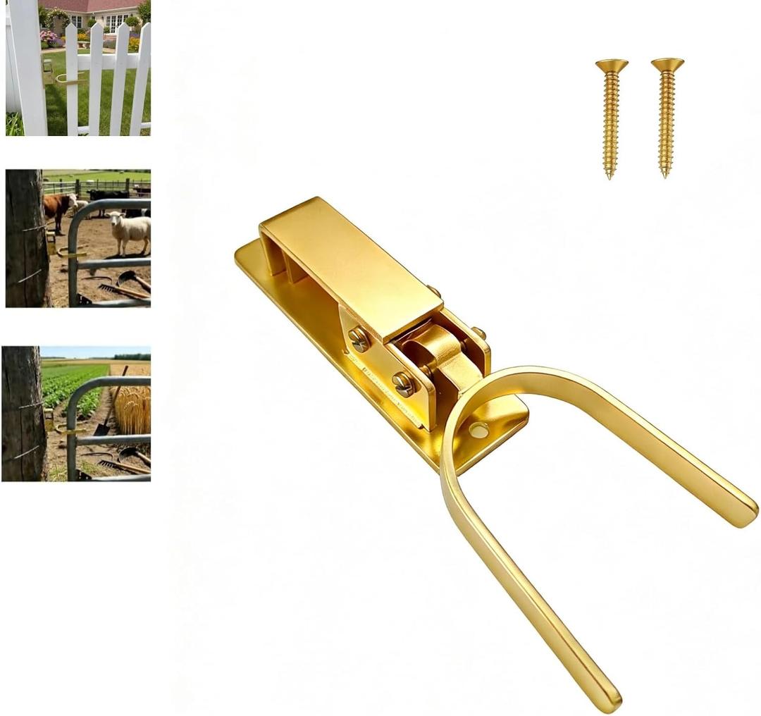 Heavy Duty Gate Latch for Farm & Ranch Gates, One Hand Automatic Spring Lock, Instant Self Locking Gate Latch for Metal Pipe, Wood & Backyard Fence Gates, Rust Resistant Easy Install