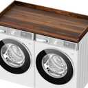 Washer Dryer Countertop, 27.5" D x 54" W Washer and Dryer Topper Covers with Edge Rails, Wood Laundry Room Countertop Shelves for Laundry Room Organization and Storage (Brown)
