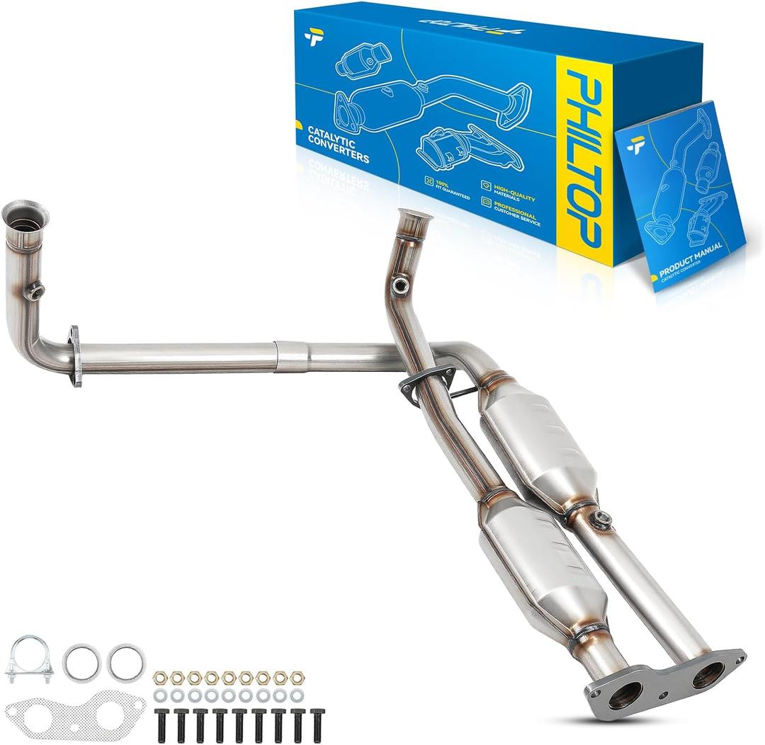 PHILTOP Front Catalytic Converter Compatible With Chevrolet, GMC 1996-1999 K1500/K2500/K2500 Suburban/C1500/C1500 Suburban/C2500/Tahoe 5.7L, 1996-1999 Yukon OE Replace 50410 Direct-Fit(EPA Compliant)
