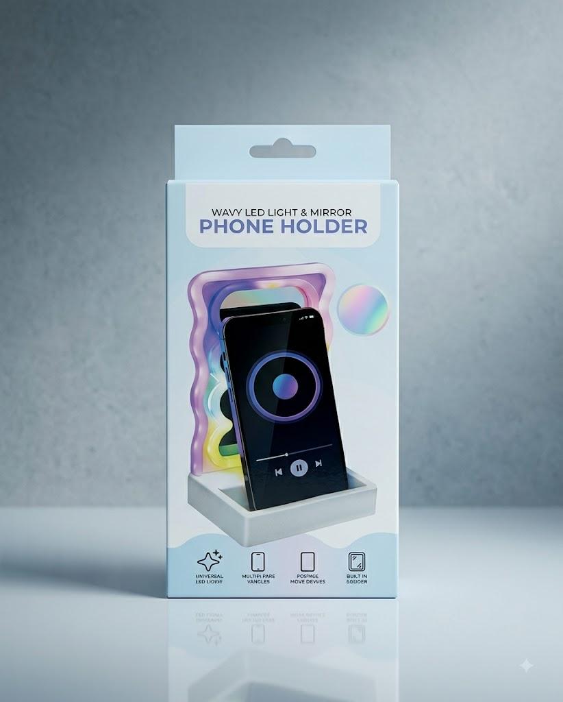 wavy Led Light Phone Holder Pack of 2