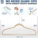 Zober Velvet Hangers 50 Pack - Ivory for Coats, Pants & Dress Clothes - Non Slip w/ 360 Degree Swivel, Holds up to 10 lbs - Strong Felt Hangers for Clothing