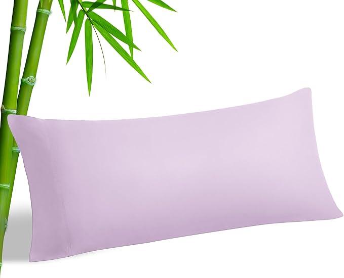 BEDELITE Body Pillow Cover, Rayon Made from Bamboo, Cooling Body Pillow Pillowcase for Hot Sleepers and Night Sweats, Breathable & Silky Soft Full Long Pillow Case Cover (Pink Cream, 20x54 Inches)