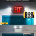Sunco 6 Pack Black Exit Signs With Emergency Lights, Two Adjustable LED Lights, 94V-0 Fire Resistant, Backup Battery, 120-277V, Wall Or Ceiling Mount, Commercial Grade UL.