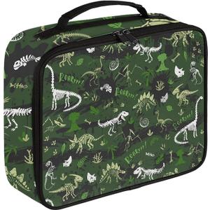 Dinosaur Lunch Box for Boys, Dinosaur Fossil Kids Insulated Lunch Bags, Toddler Lunch Box for Daycare, Waterproof Leakproof Portable for School Work Office Travel Picnic
