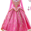 JerrisApparel Girls Pink Princess Costume Halloween Cosplay Party Dress up, 4T