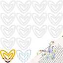 16 Pack Sublimation Blank Acrylic Paper Clips 4 x 2'' Jumbo Sublimation Heart Bookmarks for Back to School Supplies Heat Transfer DIY Design Bible Verse Crafts Office Teacher Gift
