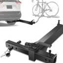 Swing Away Hitch Adapter, 320 lbs Weight Capacity, 90-Degree Swing Arm Swing Hitch, Hitch Mounted Bike Carrier Extension Attachment for Cars, SUVs, Trucks, Vans (Passenger Side)