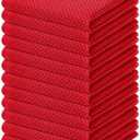 Homaxy 100% Cotton Waffle Weave Kitchen Dish Cloths, Ultra Soft Absorbent Quick Drying Dish Towels, 12 x 12 Inches, 10-Pack, Red