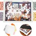 1000 Pieces Rotating Plastic Puzzle Board with Drawers and Cover, 30"x22" Portable Spinning Jigsaw Puzzle Table for Adults, Upgraded Lazy Susan, Ideal Gift for Mum