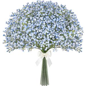 Der Rose 24PCS 21" Blue Babys Breath Artificial Flowers - Dreamy DIY Faux Floral Arrangements for Wedding Arch Party Event Decor & Backdrops
