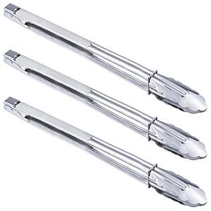 HINMAY Stainless Steel Cooking Grilling Tongs Extra Long Camp Dutch Oven Tongs for Kitchen and Barbecue Charcoal (16-Inch 3 Pieces)