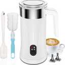 Milk Frother, 4-in-1 Milk Frother and Steamer, 10.1oz/300ml Automatic Hot and Cold Foam Maker and Milk Warmer, Electric Milk Frother for Coffee, Latte, Cappuccino, Matcha(White)