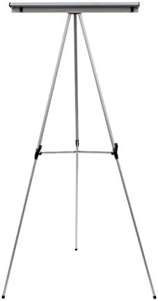 Lightweight Aluminum Flip-Chart Presentation Easel, 70 Inches, Silver