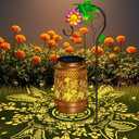 Solar Garden Lights Outdoor Decor, Hummingbird Lantern with Shepherd Hook | Waterproof Metal Hummingbird Solar Lantern, Hanging Garden Decor for Yard, Patio, Lawn, Landscape and Gifts for Mom