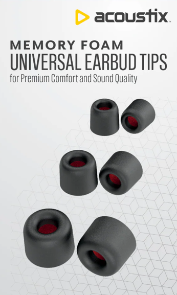 Acoustic Memory Foam Universal Earbud Tips