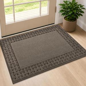 Dirt Trapper Door Mats 24x36in, Non-Slip Entryway Rugs, Brown