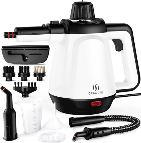 1200W Handheld Steam Cleaner for Home, Powerful Natural Multi‑Surface Steam Cleaner with 12 Accessories, 13.5oz Pressurized Steamer for Deep Cleaning Tile, Grout, Showers, Bathrooms, Kitchens & Car