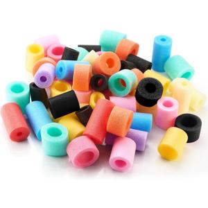 Frienda 50 Pcs Pool Noodles Bits Multicolor Craft Small Size Versatile Mixed Floating Pool Noodles Foam Rope Tube for Play or DIY Craft Multipurpose (Mixed Sizes,Regular Colors)