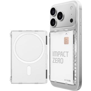 Miimall Magnetic Wallet for iPhone 17/16/15/14 Series, [2-Card] Mag Safe Card Holder Secure Flip Cover, Minimalist Hard PC Durable Pixelsnap Magnet Phone Wallet for Pixel 10 Pro/XL/Fold Crystal Clear