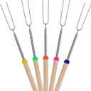 UNCO- Extendable Stainless Steel Roasting Sticks, 5 Pack, 32" - For S'mores, Hot Dogs, Campfires and Fire Pits