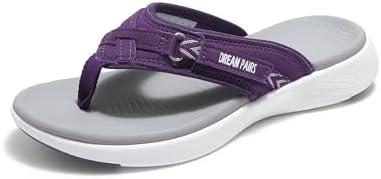 DREAM PAIRS Women's Arch Support Flip Flops Comfortable Thong Sandals, Size 9.5, Purple