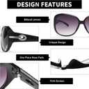 JM Classic Bifocal Reading Sunglasses for Women Vintage Reader Glasses Outdoor UV Protection Black +4.0