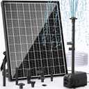 POPOSOAP Solar Pond Pump, 30W Solar Water Pump 430GPH Flow Adjustable, Solar Fountain Pump with Diverter Valve & 6.6 FT Tubing for Ponds, Wildlife Garden, Waterfall, Fountain,DIY Yard Water Feature