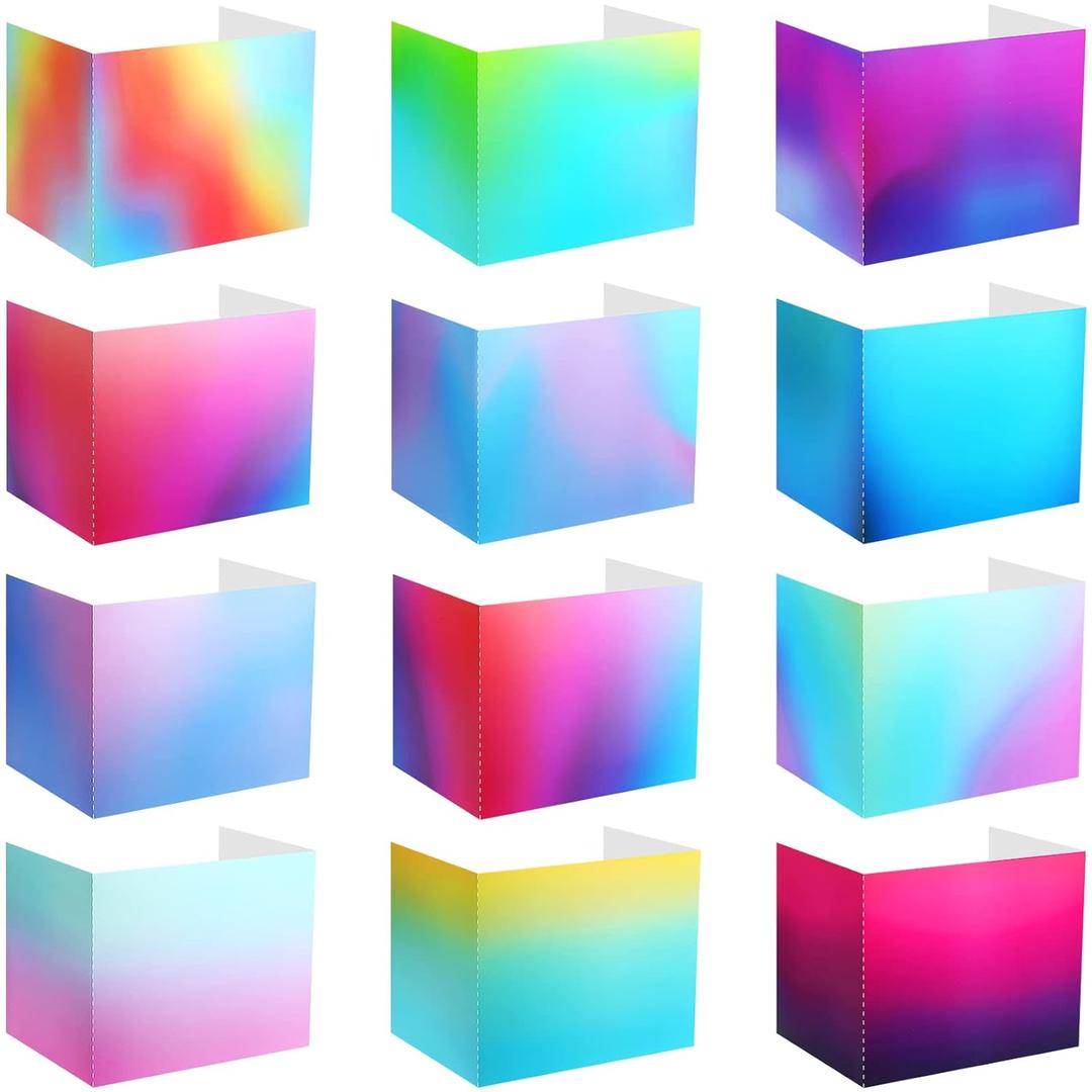 SATINIOR 12 Pcs Privacy Folders Desk Dividers Privacy Boards for Classroom Privacy, 12 Styles, Testing Dividers Bulk for Classroom, Panel Privacy Folders for School Teacher Student Study(Tie Dye)