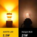 AUXITO Upgraded 1157 LED Bulb Amber Yellow Super Bright 2057 2357 7528 BAY15D LED Replacement Light Kit for Front Rear Turn Signal Light Blinker Parking DRL Tail Lights, Pack of 2